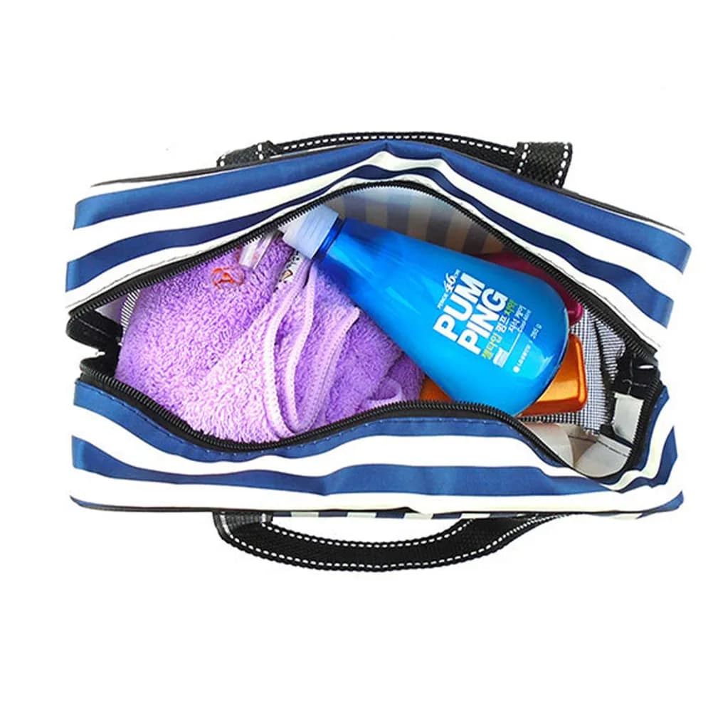 1Pcs Waterproof Oxford Cloth Bath Shower Bag Foldable Portable Travel Toiletry Organizer Large Capacity for Shampoo Soap Towel