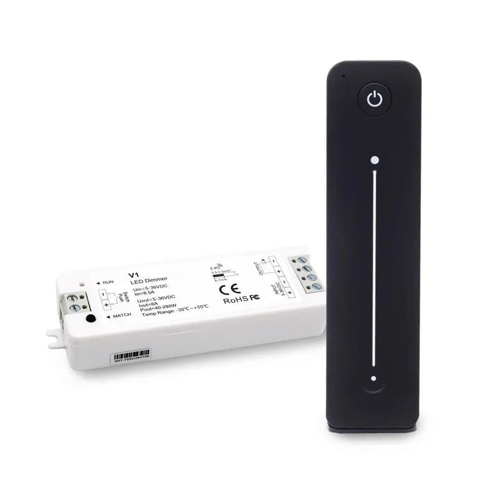 MJJC V1 LED Dimmer 12V 24V 36V 5V 8A RF 2.4G Wireless Touch Remote LED Push Dimer Siwtch per 2835 COB Singolo Colore Luce di Striscia