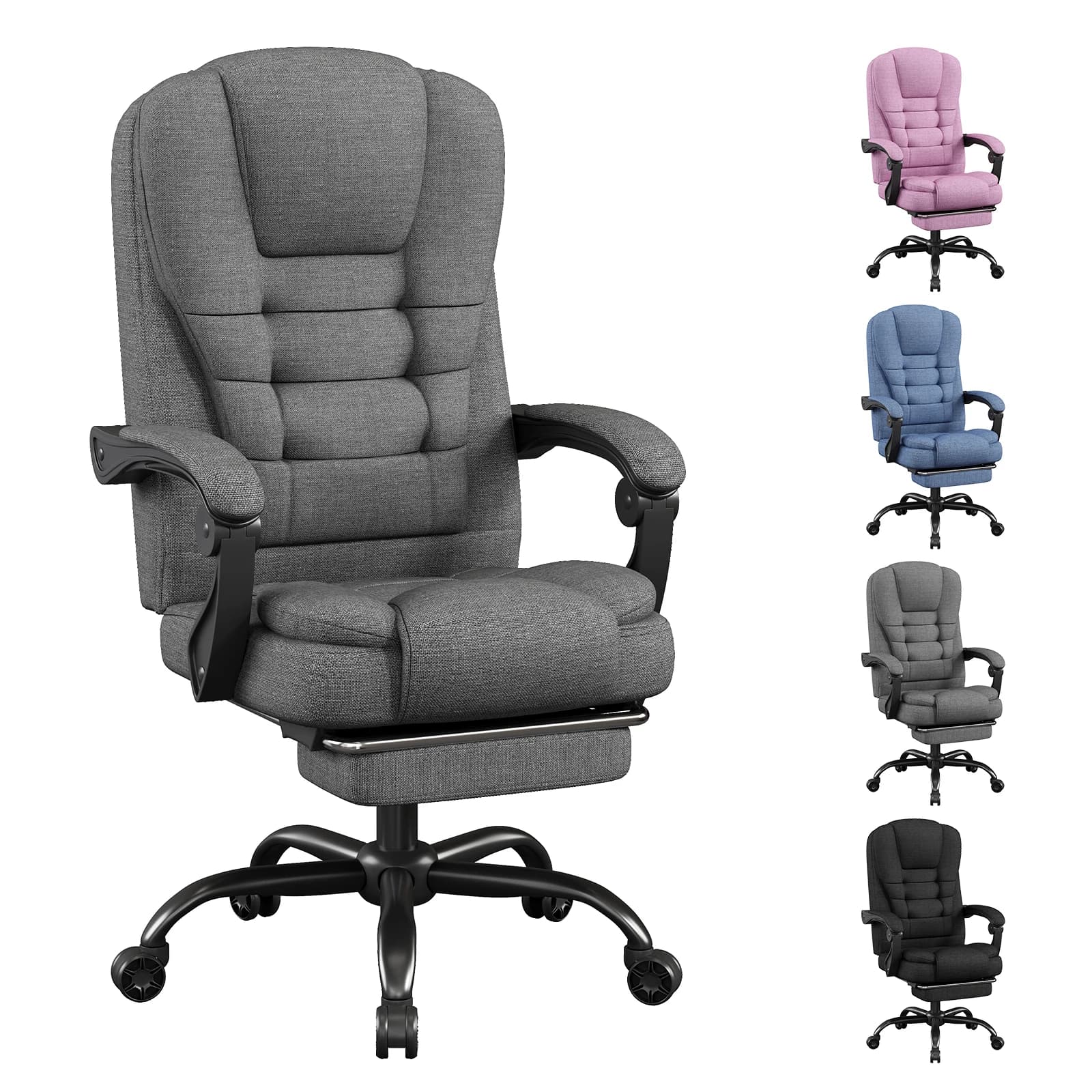 Sedia da ufficio direzionale ergonomica - Sedia con schienale alto con poggiatesta e supporto lombare, sedia da ufficio premium - Altezza regolabile