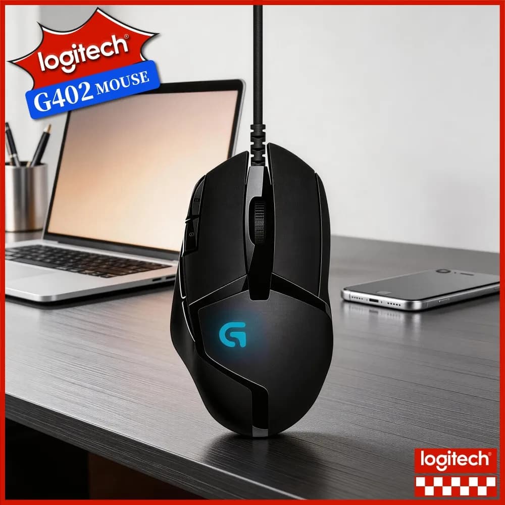Logitech G402 USB Wired Gaming Mouse Stable Transmission Ergonomic Shell For Household Beginner E‑Sports Learners