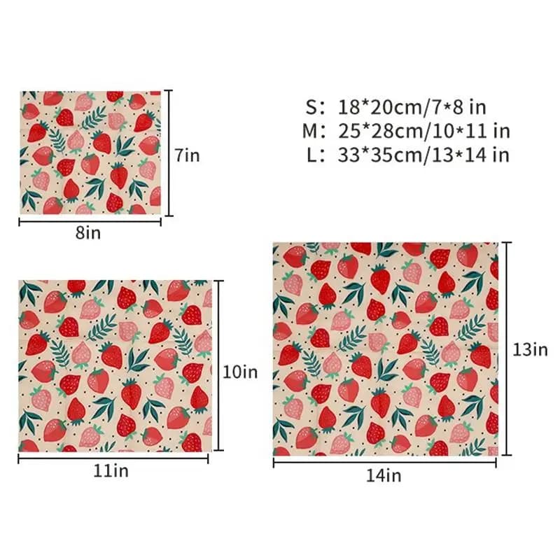 Cera d'api Involucro alimentare Involucro da cucina ecologico Sostituzione Cera d'api naturale organica Riutilizzabile Motivo misto Involucri Cera d'api Copri ciotola