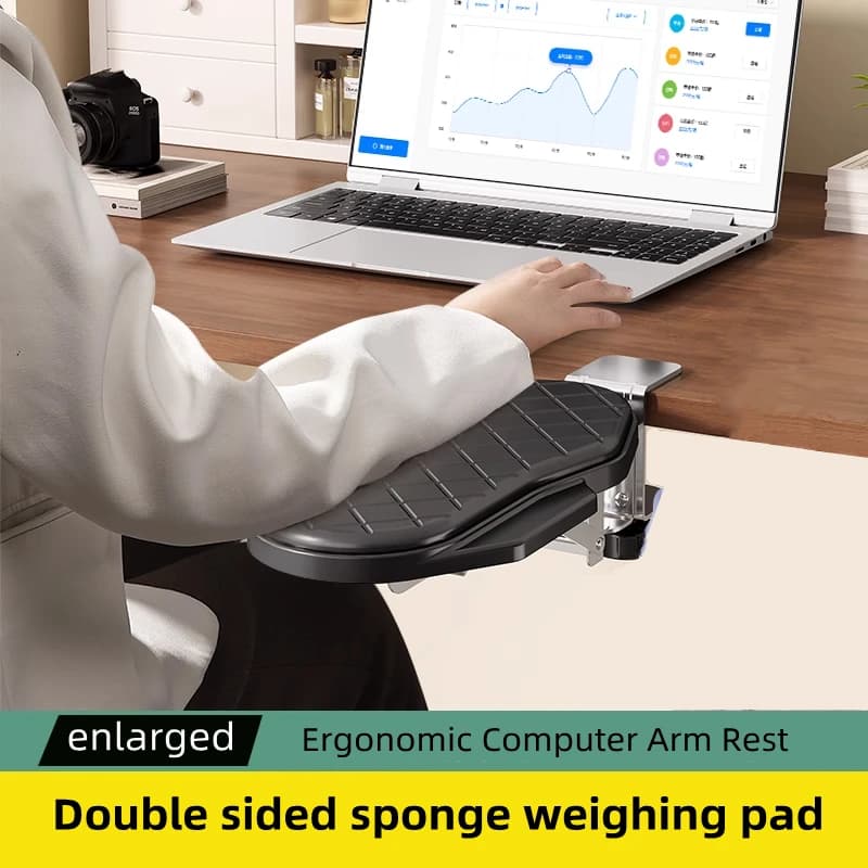 Bracciolo per computer aggiornato per scrivania Supporto per poggiapolsi ergonomico regolabile per supporto per tappetino per mouse con prolunga per bracciolo per tastiera