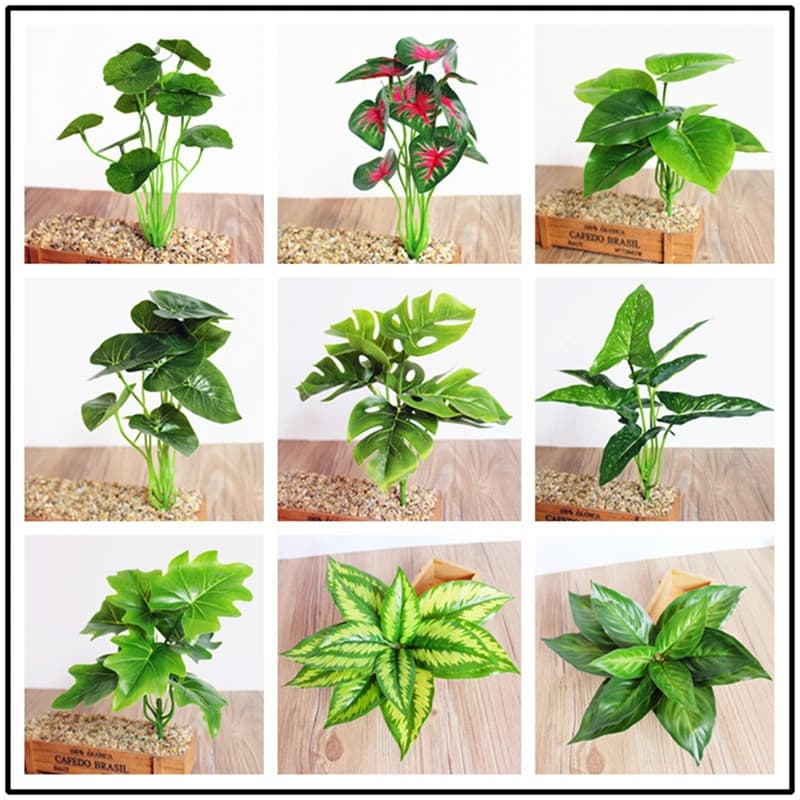 1 Pezzo Pianta Artificiale Foglie di Seta Simulate Foglia di Tartaruga Accessori Fai-da-Te per Decorazione Parete Casa e Giardino