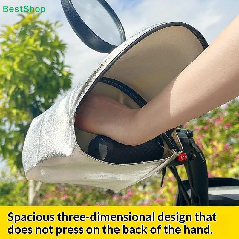 Silver Coated Leather Handlebar Gloves Sunproof Waterproof 3D Support For Scooter Bicycle Motorcycle Summer Riding
