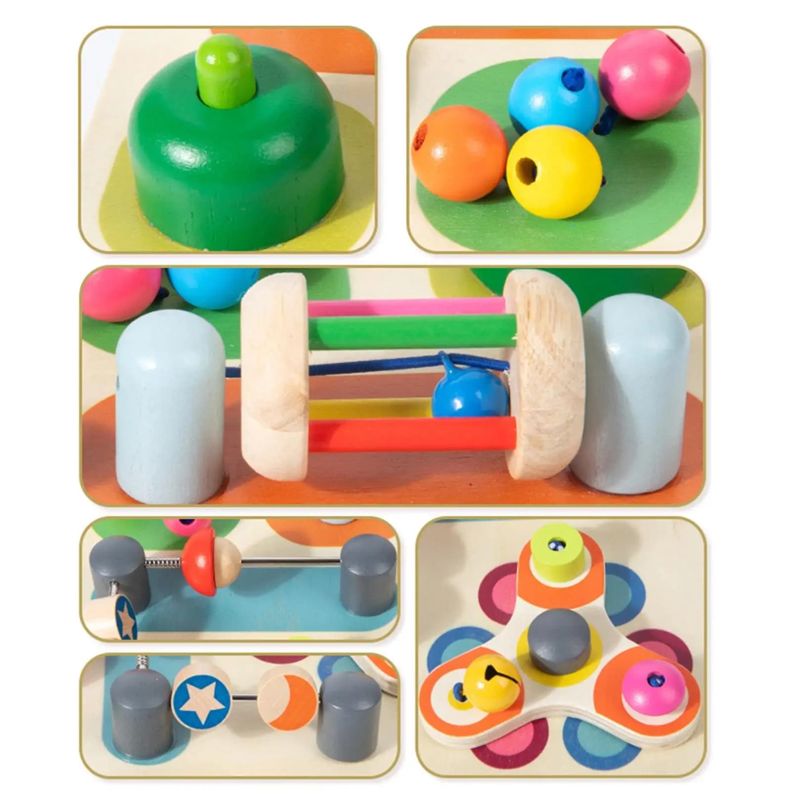 Early Learning Wooden Busy Board Multifunctional Activity Toy for Children Montessori Teaching Aid