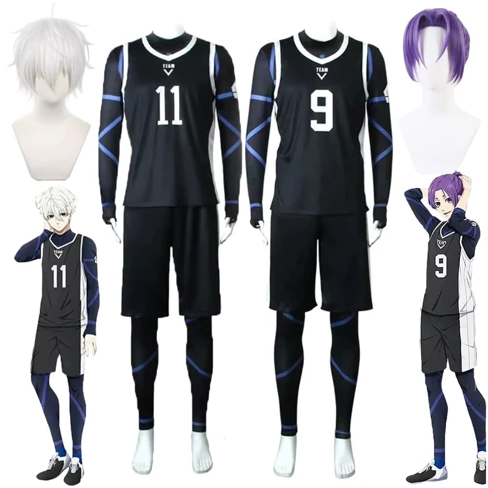 Reo Mikage Cosplay Anime Blue Nagi Seishiro Cosplay Costume Wig Jersey Jumpsuit Football Jersey Halloween Costumes ADULT