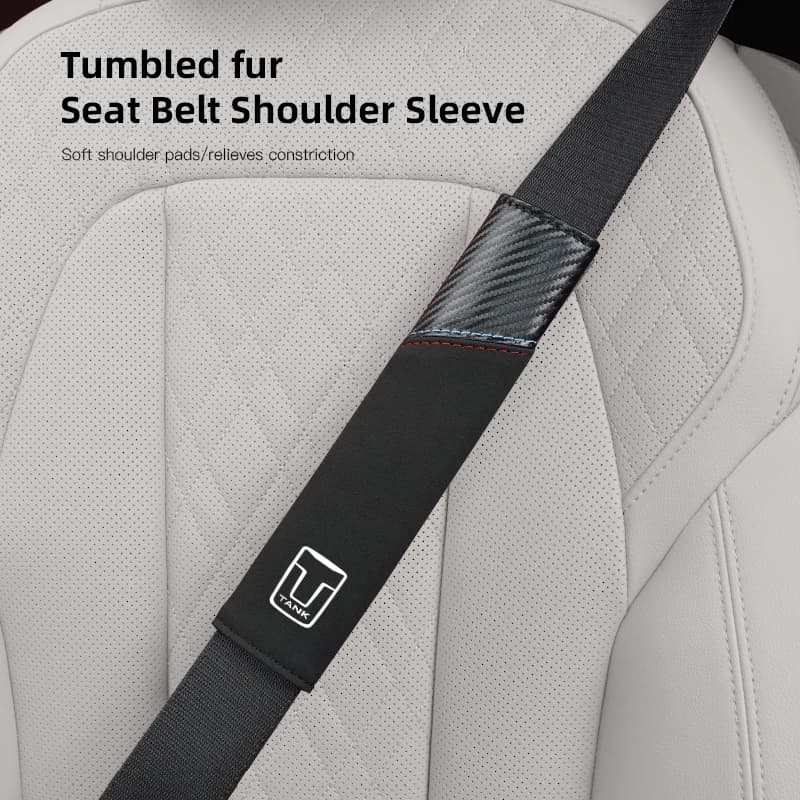 Car Seat Belts Covers Carbon Fiber Belt Shoulder Pad Styling For Great Wall TANK 300 500 700 400 WEY VV5 VV6 VV7 07