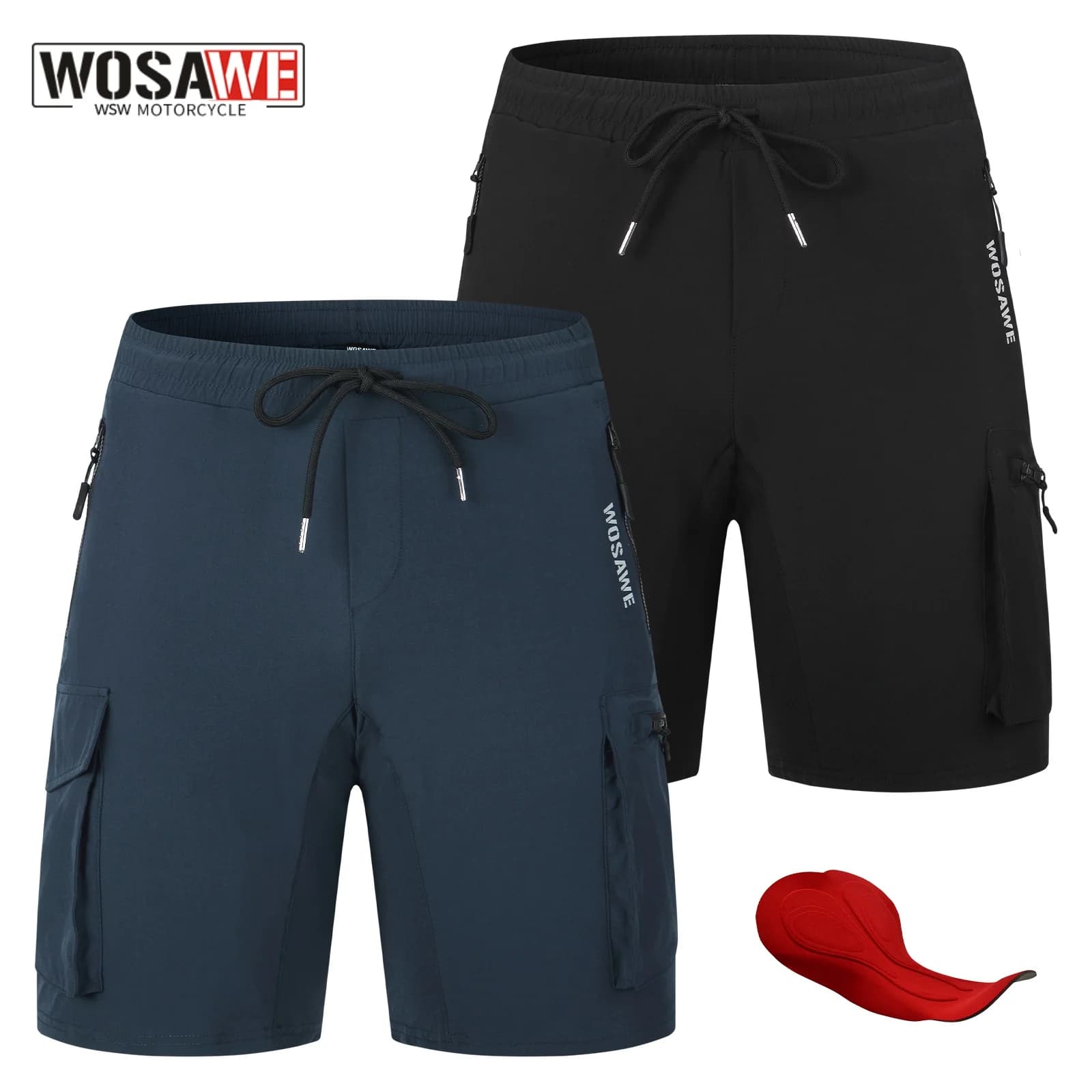 WOSAWE MTB Bike Shorts Motocross Racing Mountain Bicycle Offroad Cycling Short Pants Adult Quick Dry Running Shorts