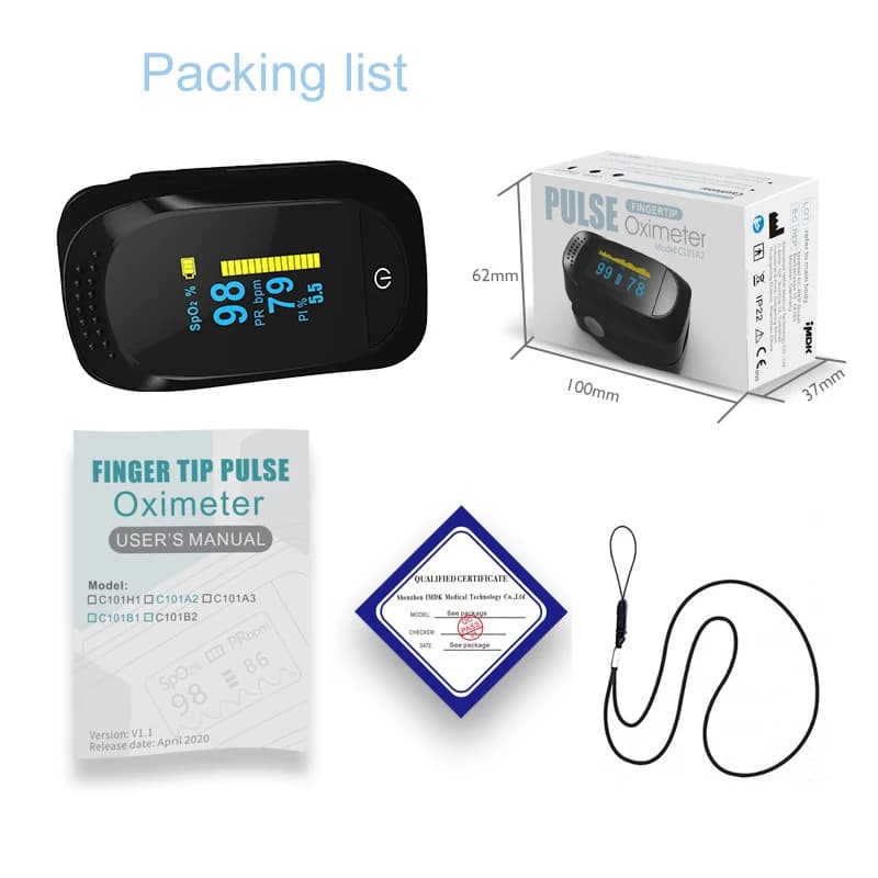 Finger Pulse Oximeter 4 Way Display OLED Blood Oxygen Saturation Heart Rate Monitor Oxymeters Health Care for Home Use