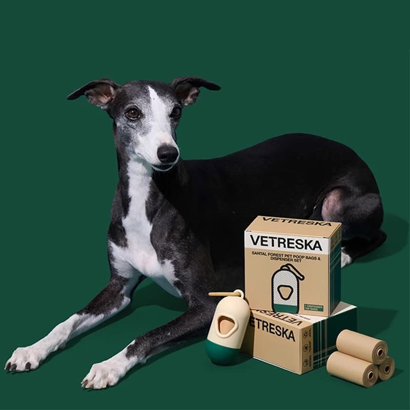 Porta sacchetti igienici per cani da agganciare al guinzaglio, dispenser portatile leggero in plastica per sacchetti per deiezioni canine (Forest)