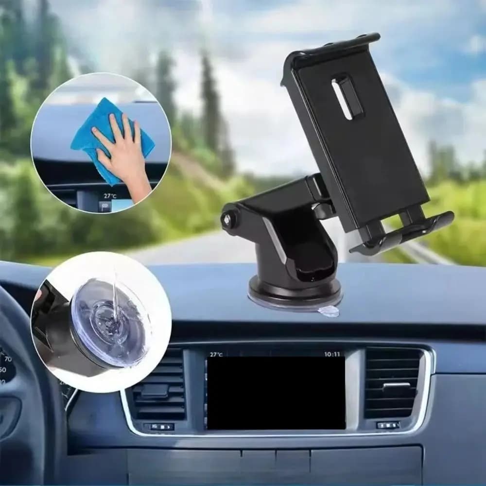 Universal ABS Car Phone Holder Adjustable Sucker Mount Expansion Tablet Mount 360 Rotation Dashboard Phone Stand Vehicle