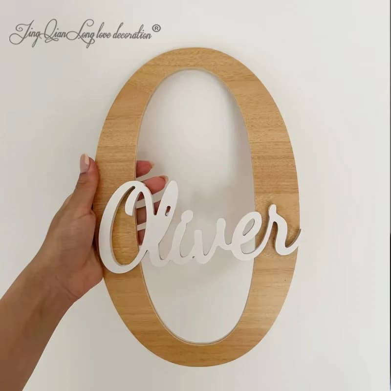 Personalized wooden monogram letter, custom furniture for children's room, children's bedroom shelf plaque, door or wall opening