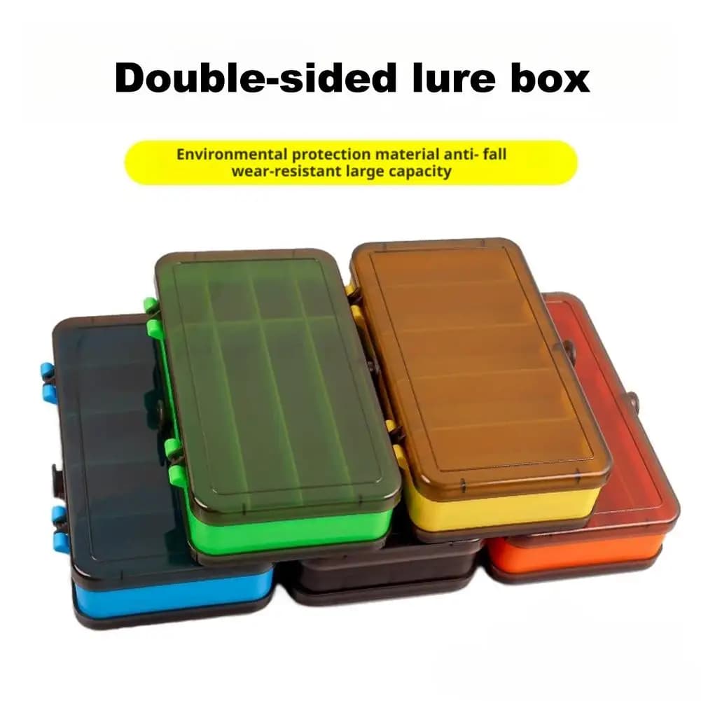 1 piece double sided compact equipment box: simplified fishing with durable and versatile organizer for baits, hooks, baits