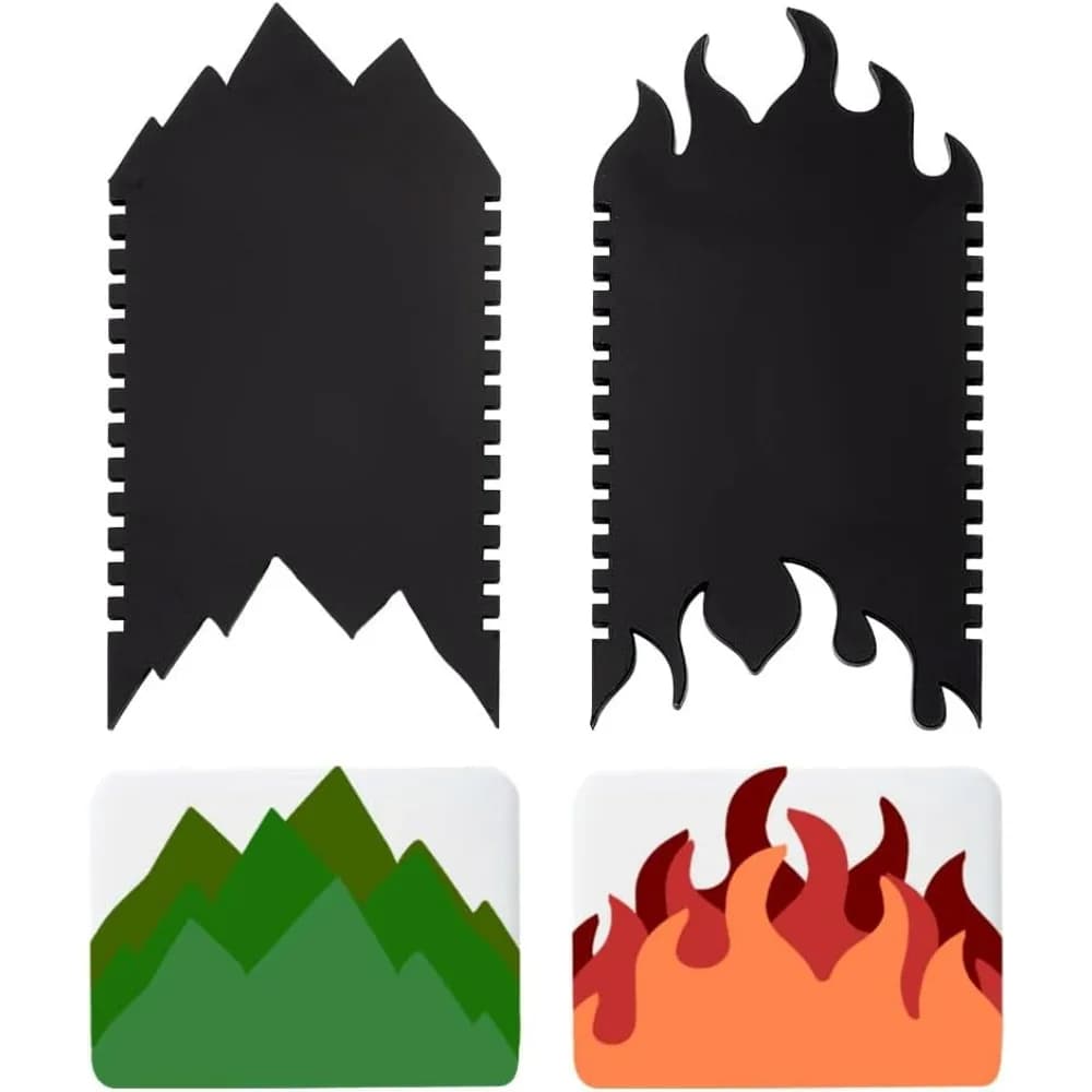 2 stili raschietto per sapone strumento per modellare montagne acriliche nere fiamme raschietto per sapone strumento per modellare per kit raschietto per sapone per processo a freddo