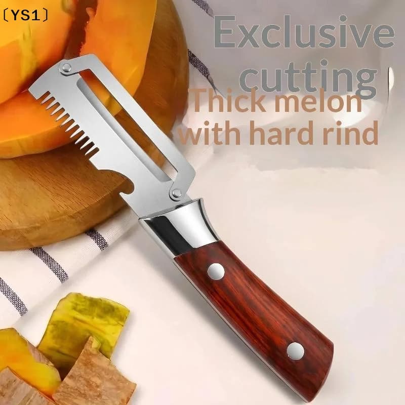〔YS1〕Coltello pelapatate seghettato 3 in 1, pelapatate premium con manico e apribottiglie, utensile da cucina