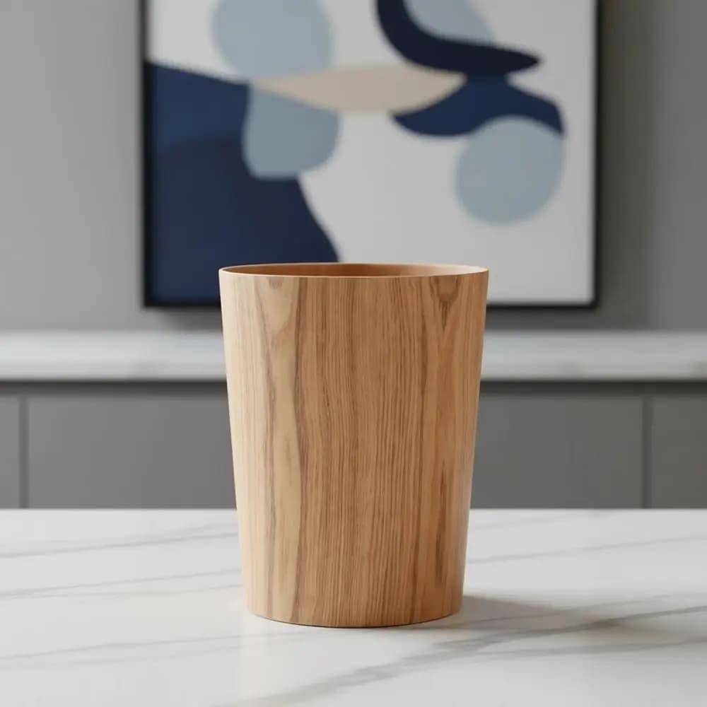 Cestino per Rifiuti in Legno Naturale Stile Giapponese - Leggero, Robusto per Casa, Ufficio e Varie Stanze