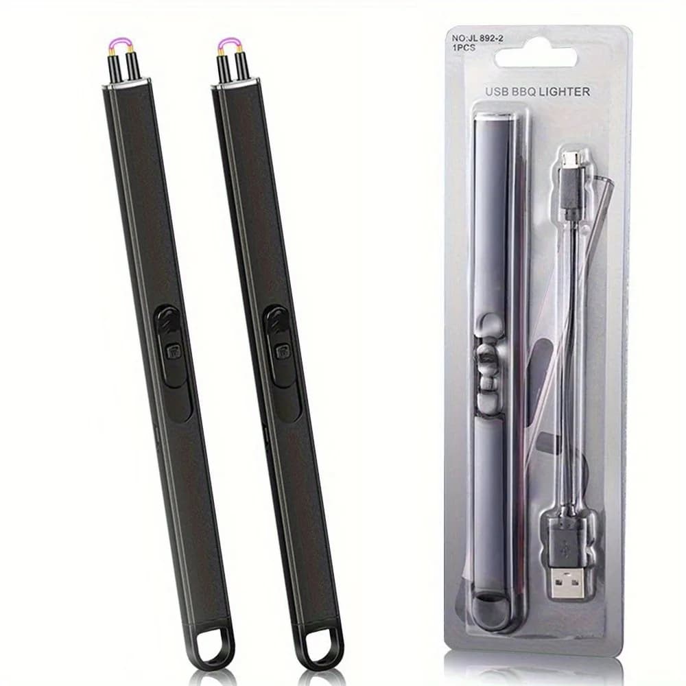 Accendino elettrico ricaricabile USB da 2 pezzi Accendini ad arco con accensione al plasma senza fiamma a impulsi antivento per candela da cucina BBQ Uso in campeggio