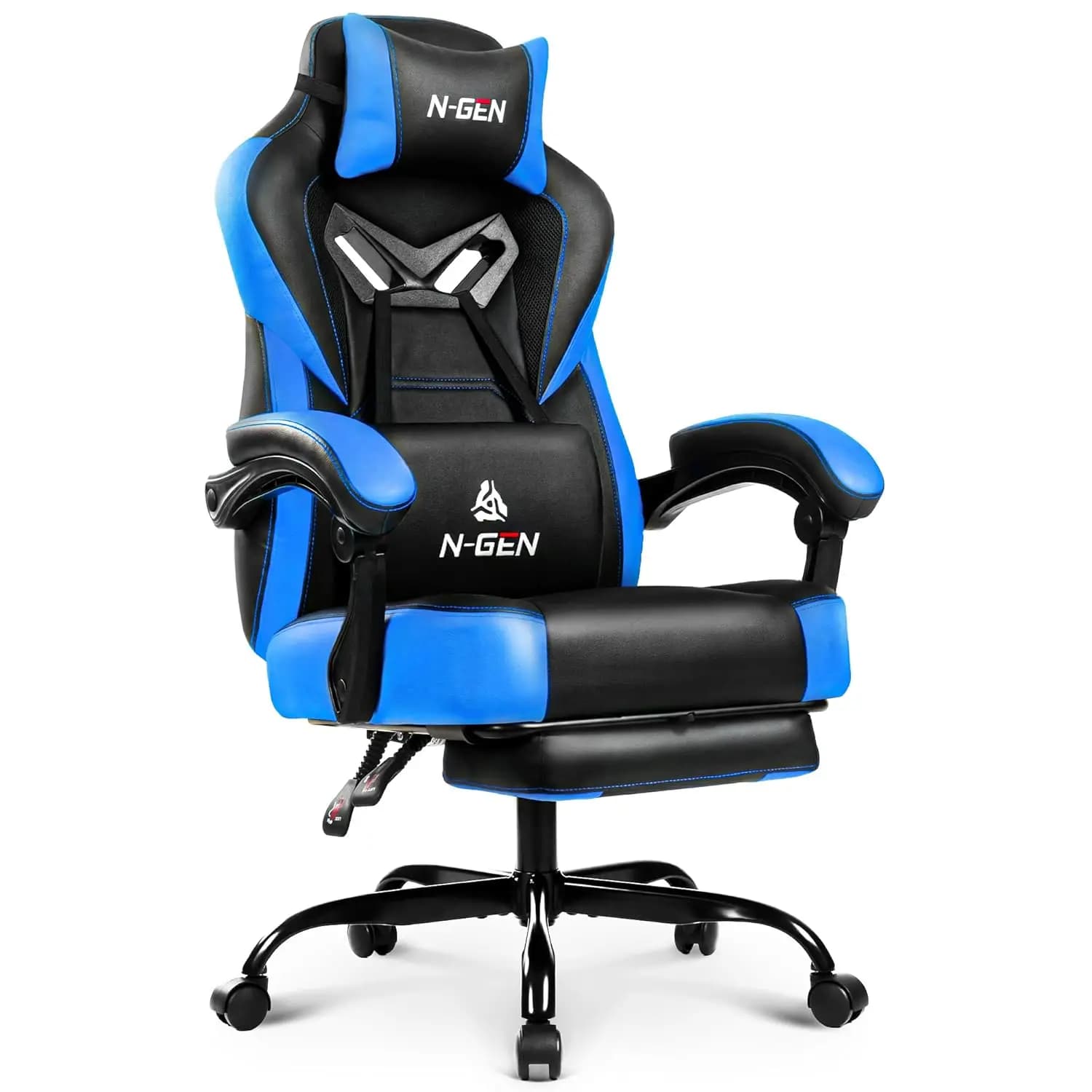Sedia da Gaming Ergonomica Grande e Alta con Schienale Reclinabile, Supporto Lombare e Poggiapiedi per Ufficio, Personalizzabile
