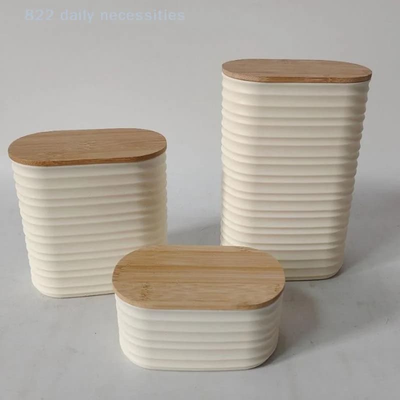 Contenitore in Legno per Dispensa con Coperchio - Barattolo Sigillato per Alimenti e Organizzazione Cucina