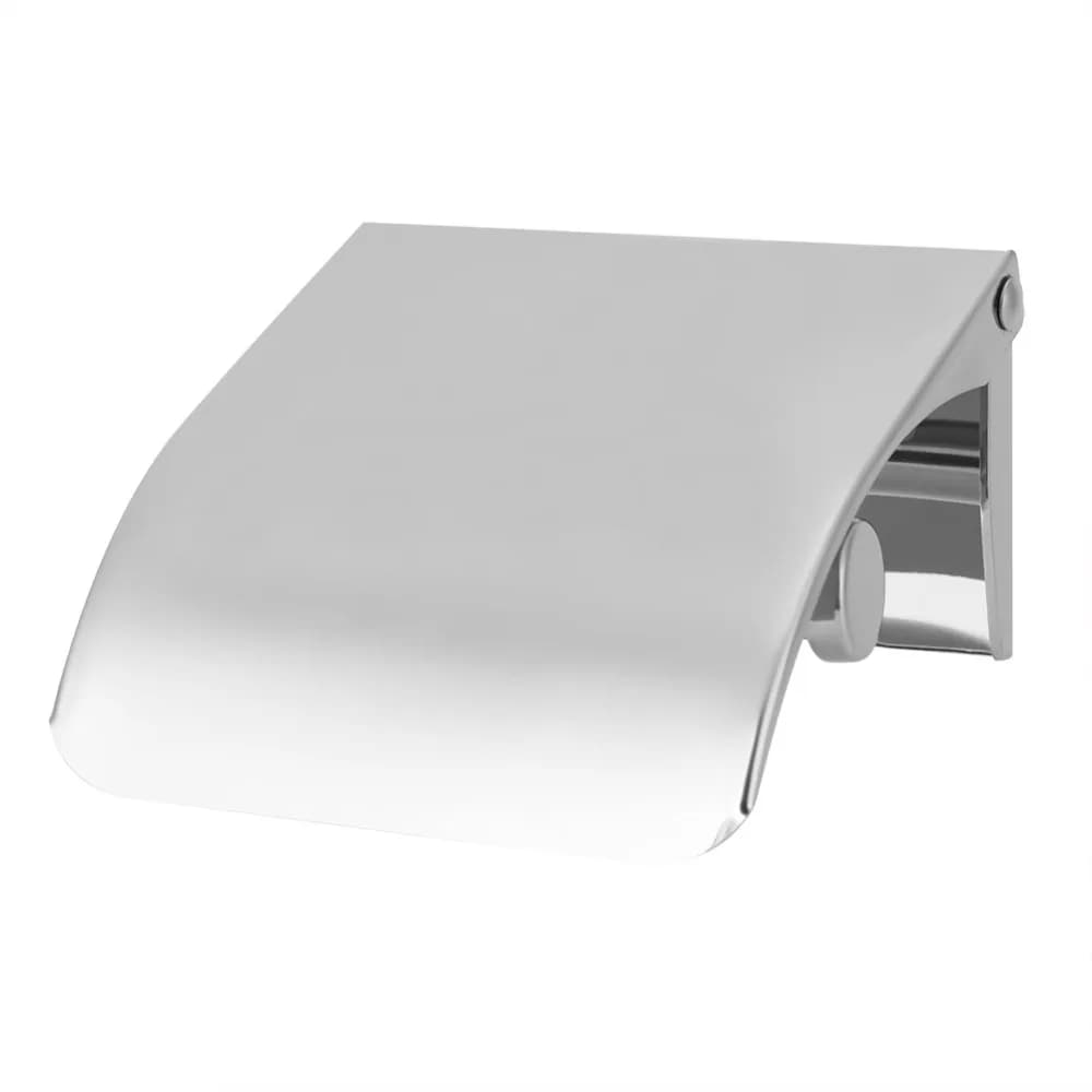 Portarotolo da Bagno in Acciaio Inossidabile Argento, Montaggio a Parete con Coperchio, Dispenser per Rotoli di Carta Igienica con Vano Portaoggetti