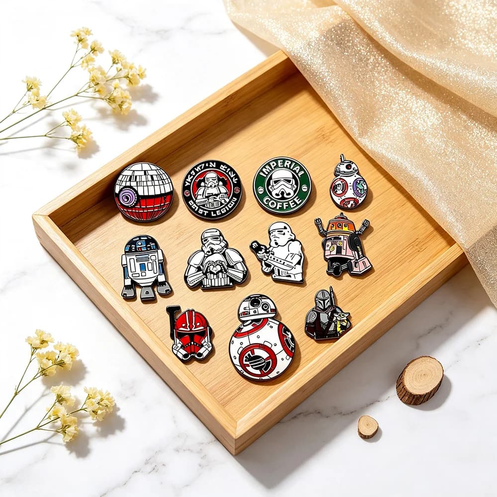 5/6pcs Sci‑Fi Space Theme Enamel Pins, Galaxy Robot Warrior Metal Lapel Badge, Cute Cartoon Brooch for Backpack Collectible Gift