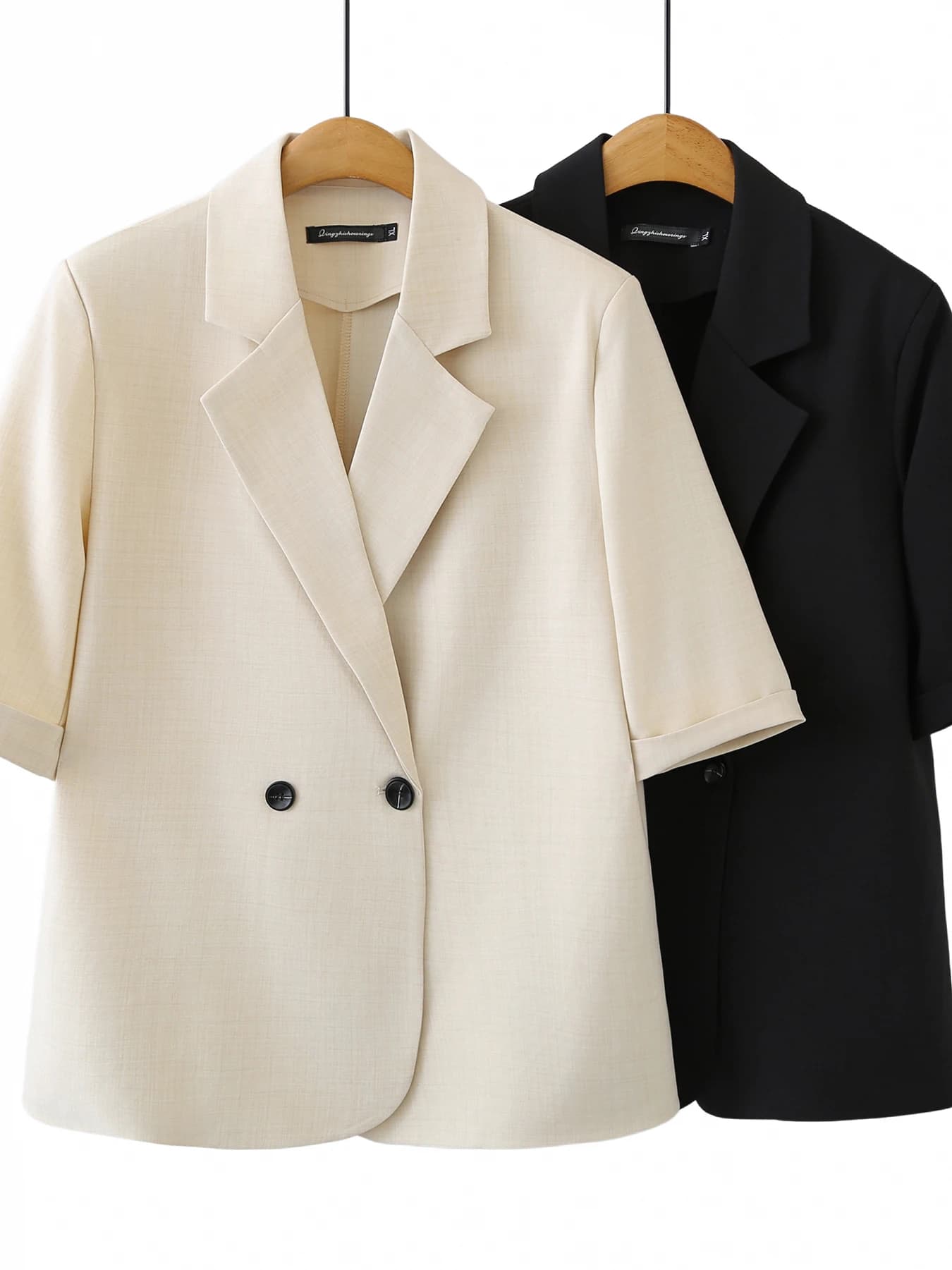 Nuova Giacca Estiva da Donna a Maniche Corte, Stile Raffinato, Sottile, con Due Bottoni, per il Lavoro, dal Design Distintivo e Personalizzato