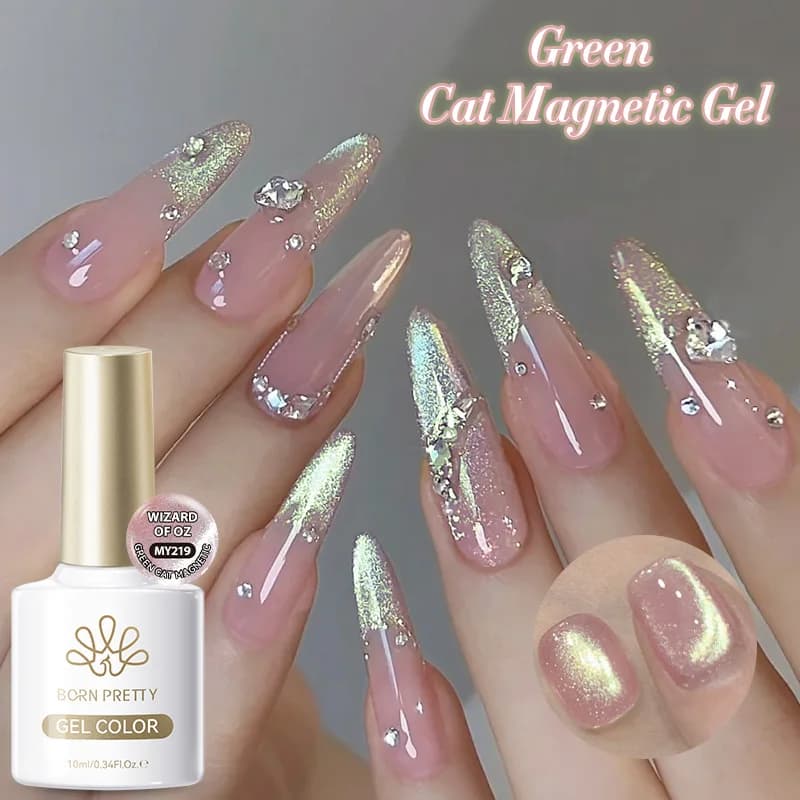 BORN PRETTY 10ml Autunno Inverno Oro Glitter Gatto Gel magnetico Vernice a lunga durata Design Soak Off Nail Art Salon Home