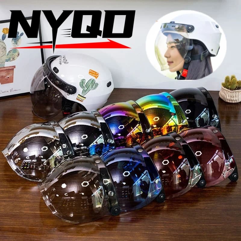 Visiera per casco aperto Visiera per casco da moto Visiera a bolle Accessorio per caschi da moto a bolle Visiera per casco da moto