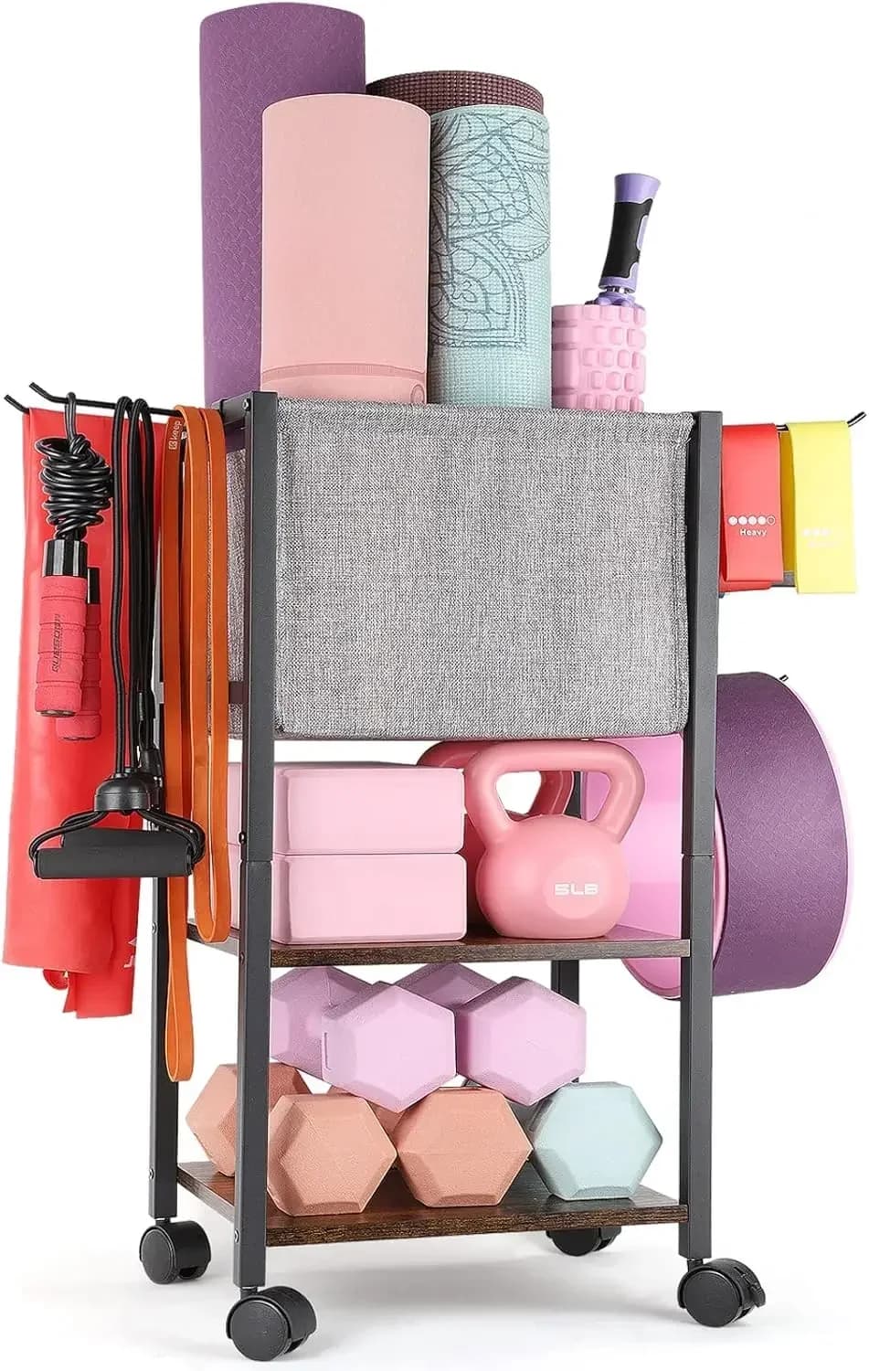 Yoga Mat Storage Rack Home Gym Equipment Workout Equipment Organizer Yoga Mat Holder for Dumbbell,Kettlebell and More Gym Access