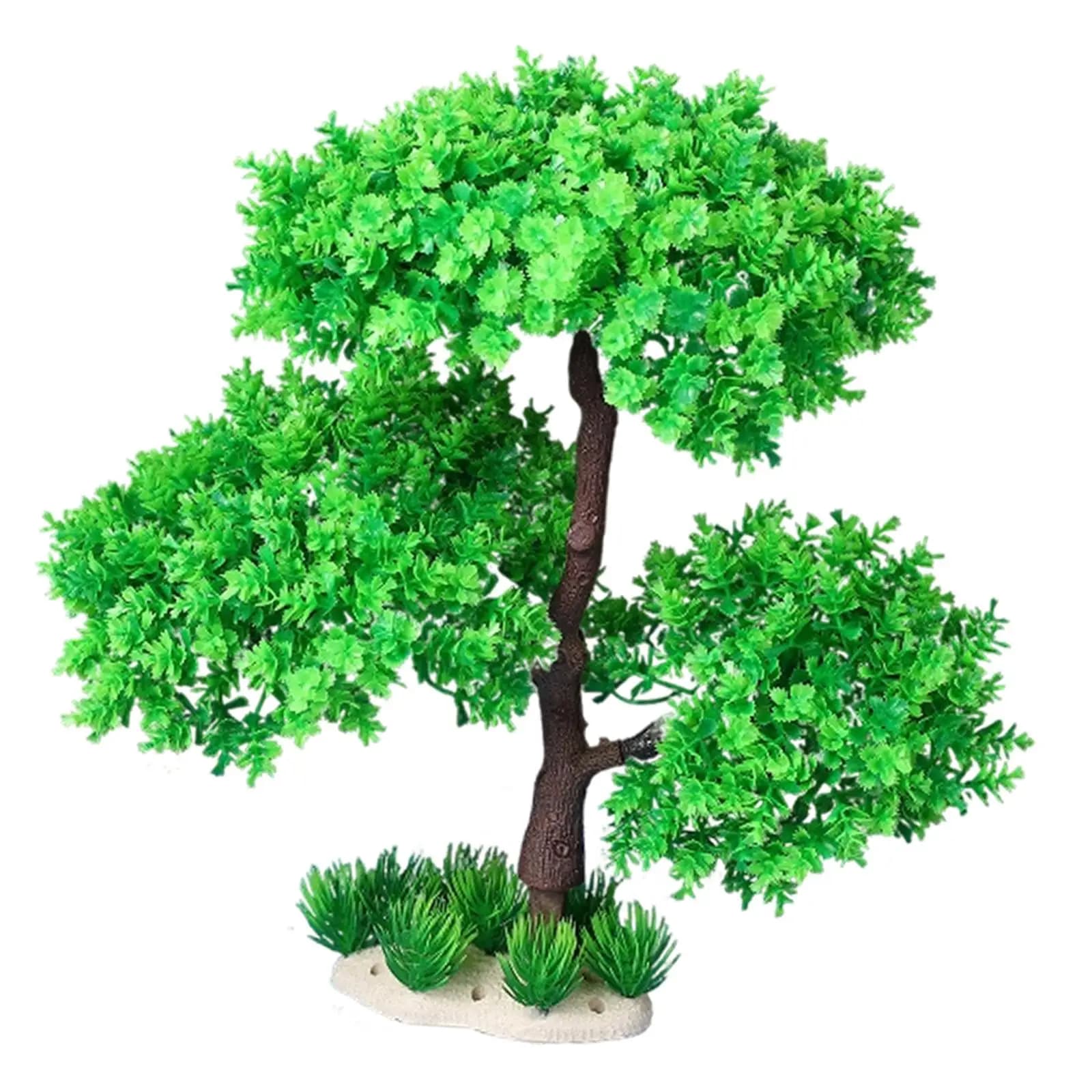Piante per Acquario d'Acqua Dolce, Accessori per Nascondigli, Piante Subacquee Realistiche, Albero Decorativo, Modello di Bonsai Artificiale