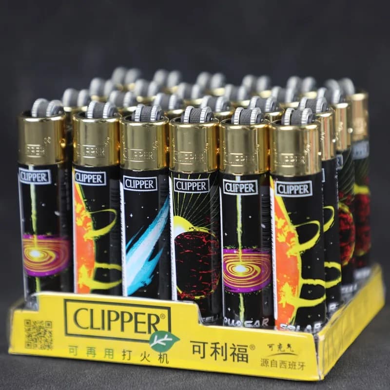 24 Mini Clipper Lighter Set with Nylon Grinding Wheel, Butane Gass Inflatable Lighter, Smoking Accessories, Tools, Gifts