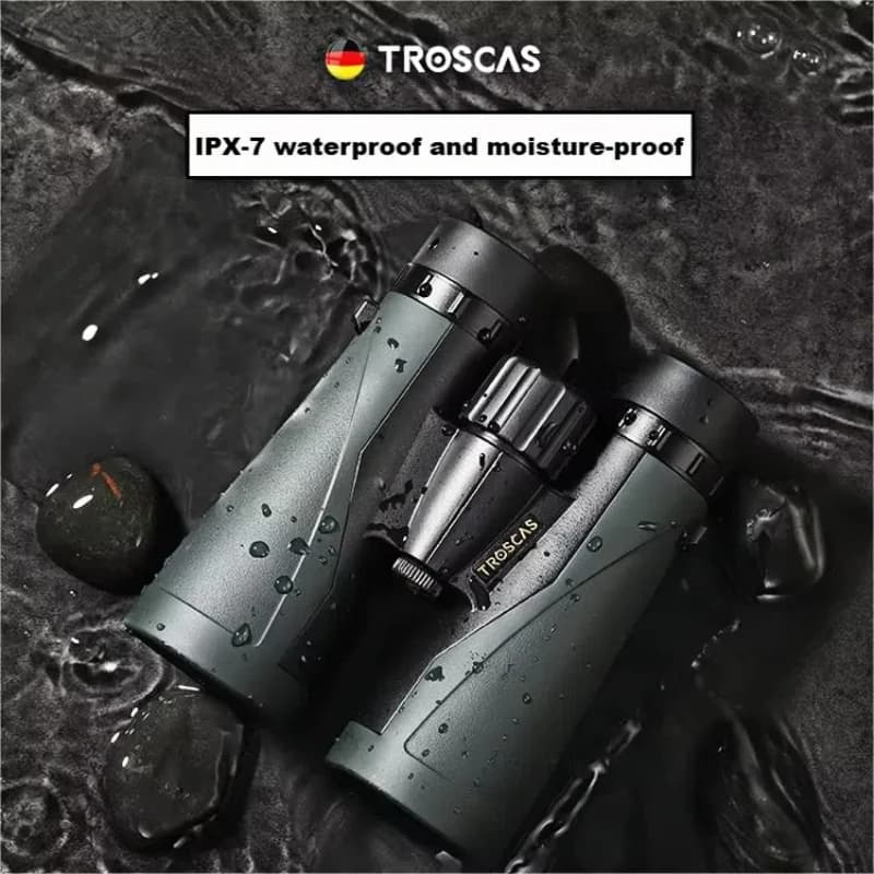 Binocolo Troscas 12x50 10x50 ad Alta Potenza Riempito di Azoto, Telescopio da Esterno con Rivestimento SMC Antiriflesso e Impermeabile IPX7 a Lunga Portata