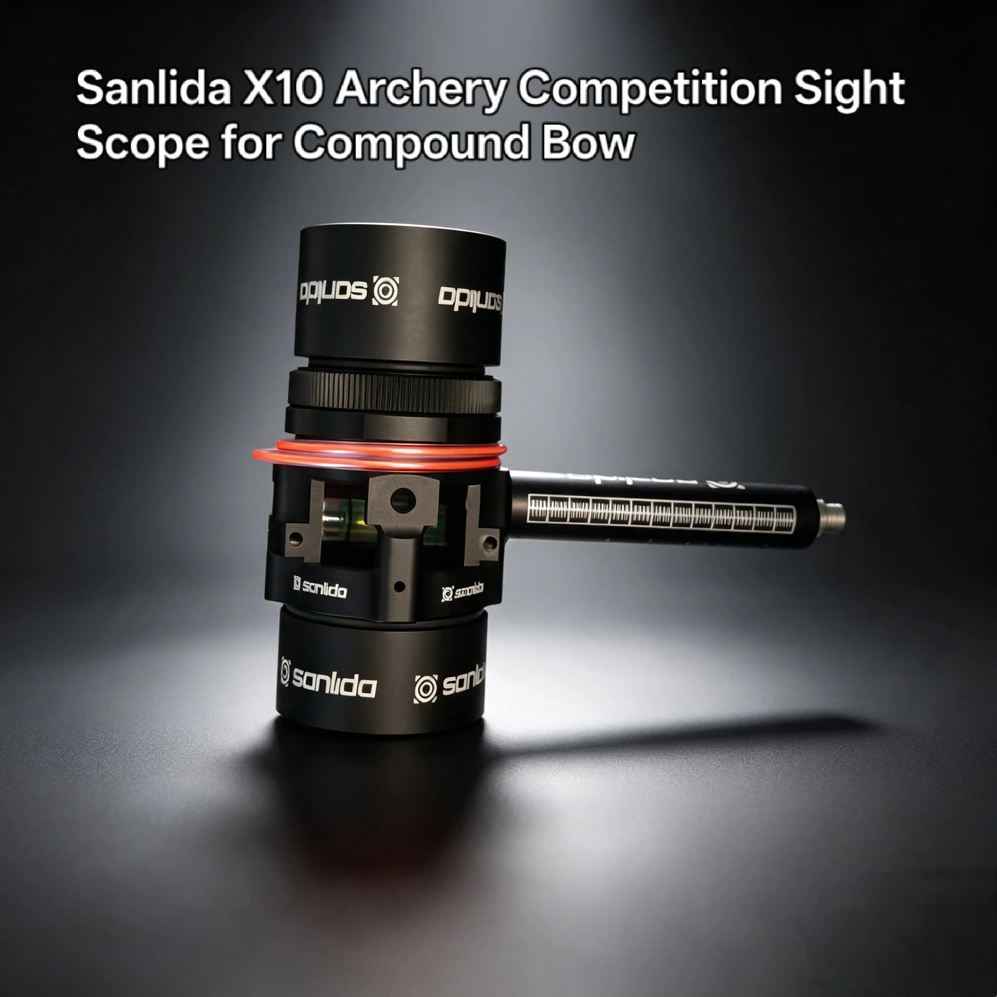 Sanlida X10 Compound Bow Sight with 6X 8X 29mm Scope Lens, Archery Target Competition Sight Accessories for Recurve & Compound B