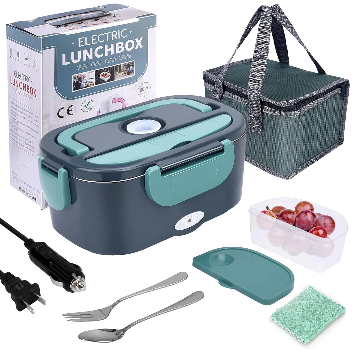 STLF WJZ 110V/12V/24V 40W 60W 80W Scaldavivande Scaldavivande Elettrico Lunch Box per Adulti Auto Camion Lavoro Viaggi