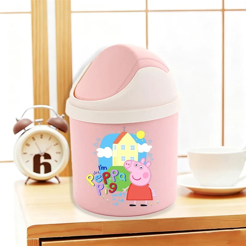 Mini Cestino per Rifiuti Peppa Pig, Nuovo Organizzatore da Scrivania per Bambini, Cestino per Carta Straccia per Studenti, Cestino per Rifiuti Domestici per Bambini, Regalo