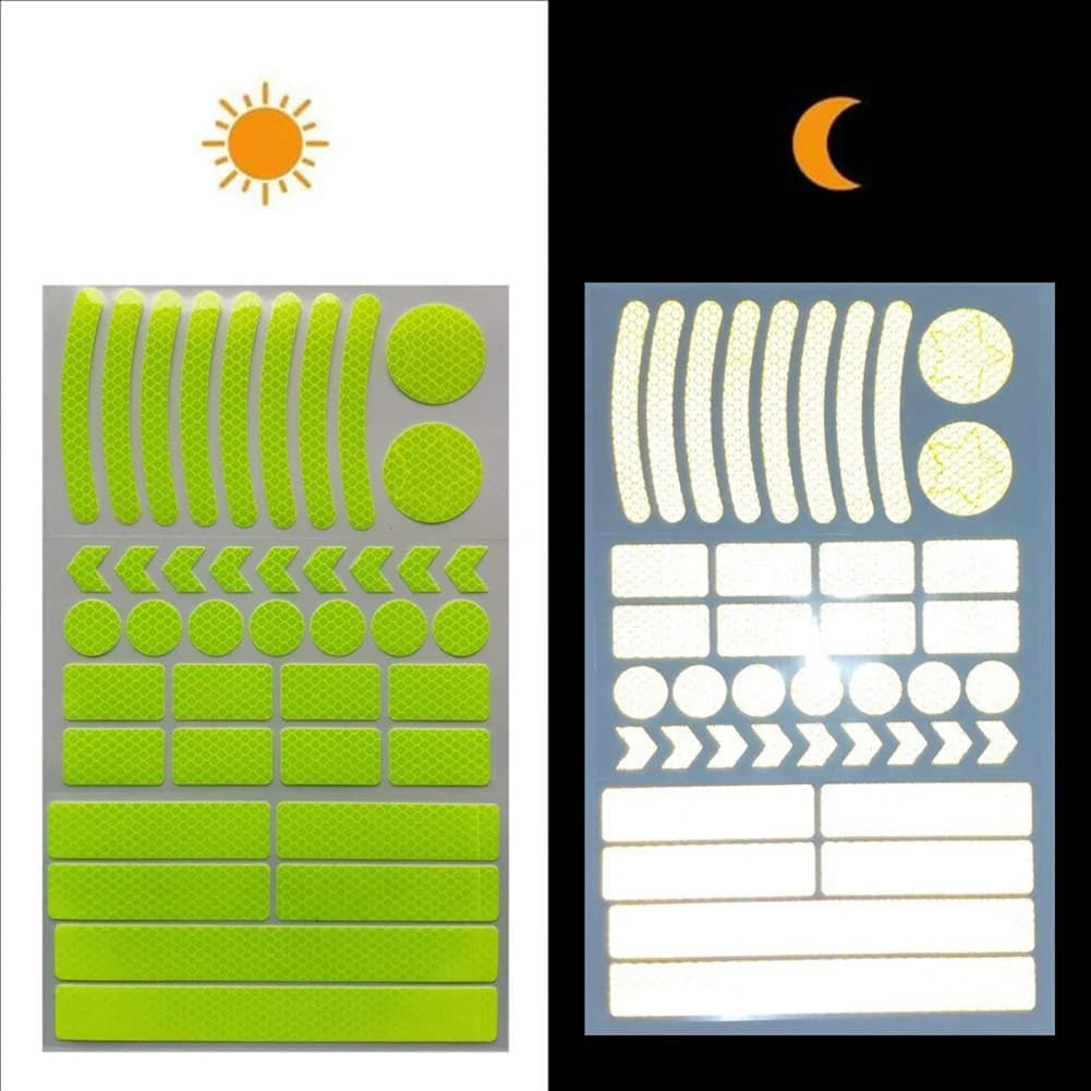 A99I-42Pcs Reflective Stickers, Bike Reflective Tape, Night Safety Stickers For Bicycle,Helmet,Stroller Hard Hat