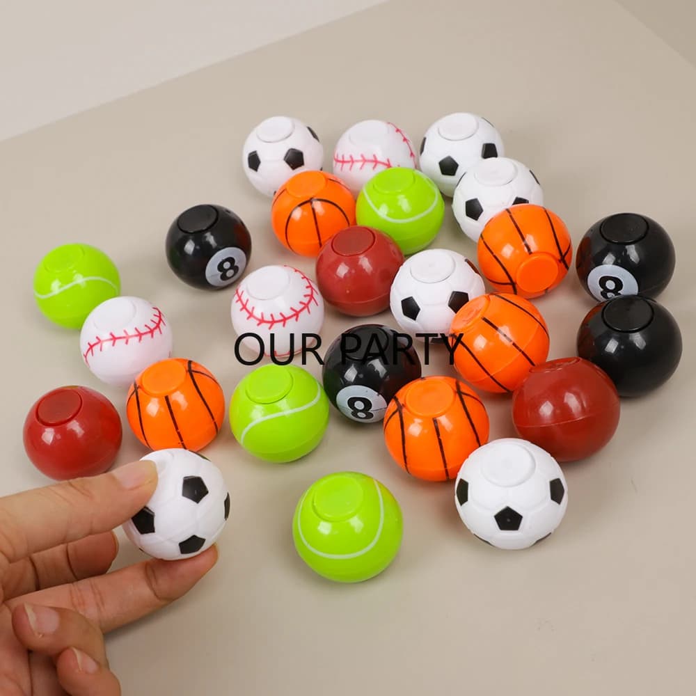 20 pezzi sport mini calcio basket fidget spinner giocattoli antistress per bambini bomboniere per feste di compleanno borsa per regali pinata riempitivi
