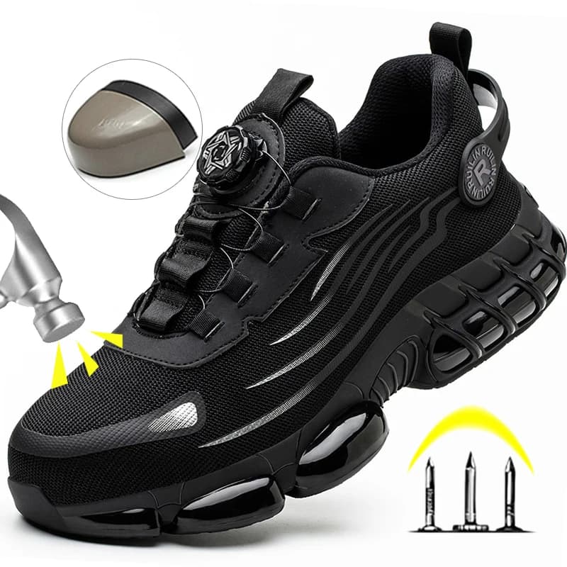 Scarpe antinfortunistiche da uomo Protezione e stivali antinfortunistici elastici Scarpe casual alla moda Protezione contro gli odori traspirante Scarpe da lavoro da uomo