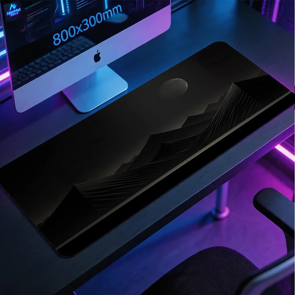 Moonlit Mountain Pad Dark Landscape Desk Mat 80x30cm Rubber Nonslip Gaming Computer Laptop Home Office Playmat Mousepad Gamer