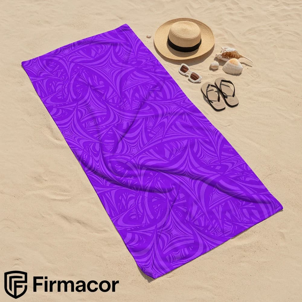 Purple Swirl Abstract Soft Portable Travel Towel Unisex Ultra Lightweight Microfiber Oversized Sand Free Quick Dry Beach Towel
