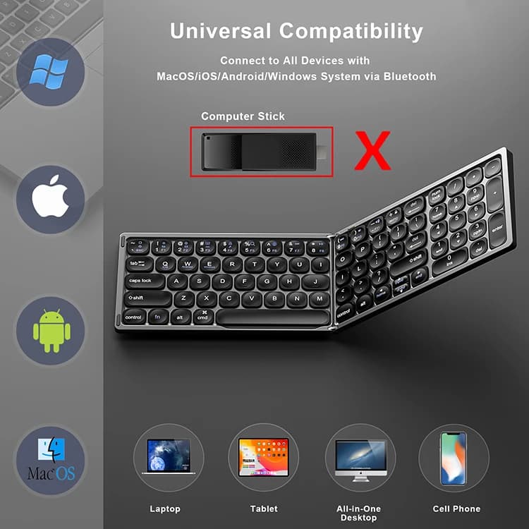 wholesale portable foldable qwerty wireless bluetooth keyboard