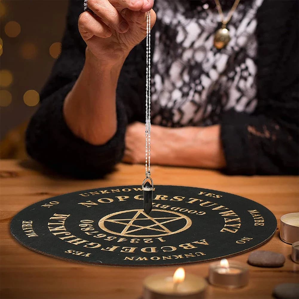 Tavola Pendolare in Legno a Forma di Pentagramma per Rabdomanzia, Divinazione, Stregoneria, Wicca, Altare, Strumento per Messaggi Metafisici e Decisioni