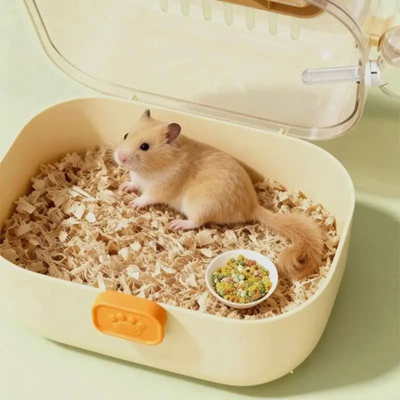 Trasportini Compatti per Criceti con Sistema di Chiusura Sicuro, Ventilazione Laterale, Facile Manutenzione, Include Bottiglie d'Acqua per Piccoli Animali