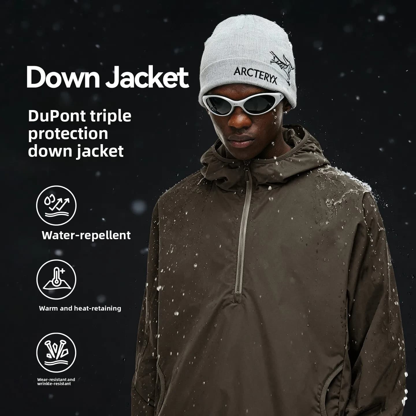 Men's down Jacket Lightweight Fluorine Resistant Hooded Stand Collar Autumn Winter New Arrival City Casual Loose Fit Outerwear