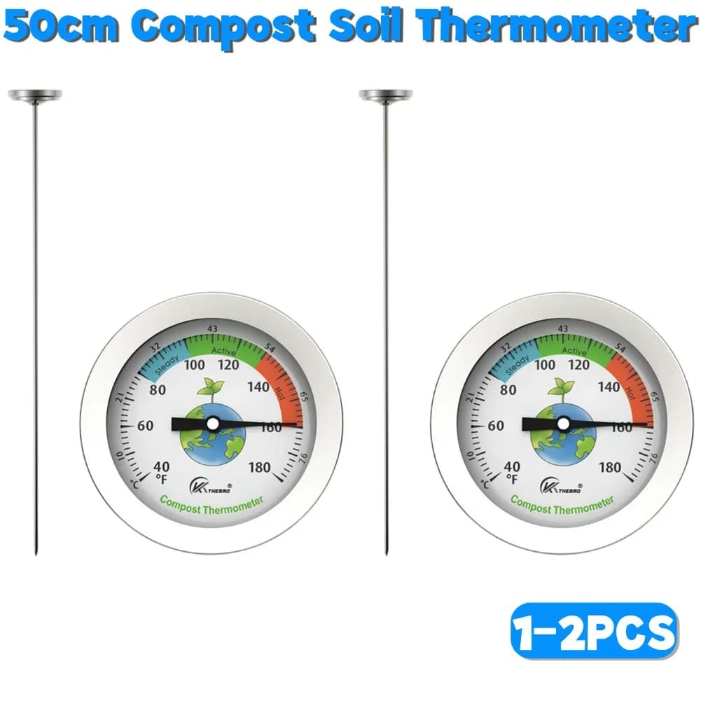 Sonda di misurazione della temperatura del tester del termometro del terreno del compost da 50 cm in acciaio inossidabile