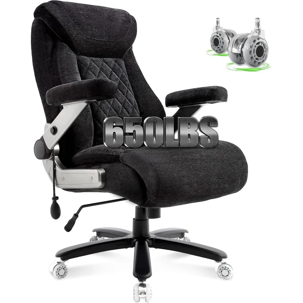 sedia da ufficio direzionale ergonomica con cuscino a molle spesso e supporto lombare regolabile per utenti grandi e alti