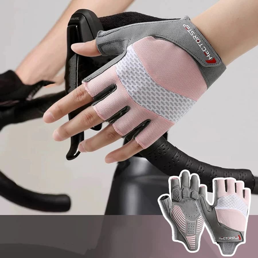 Cycling sports gloves: half finger bicycle gloves for women - Anti-slip gym workout gloves for motorcycle