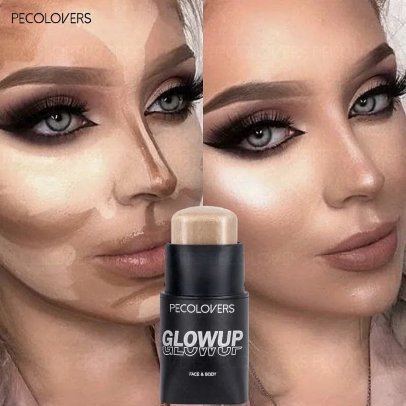 Stick per il trucco portatile - Strumento per il viso resistente all'acqua, ideale per l'uso in viaggio, rosa e rosso, trucco per il viso