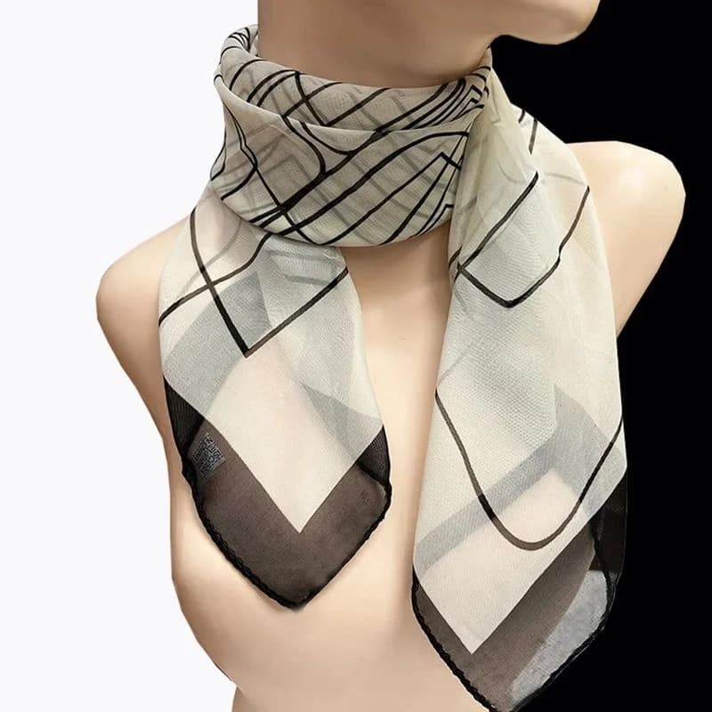 Chiffon Square Scarf in Pois, Scarf and Scarves, Fashion accessory and Women's Greeting
