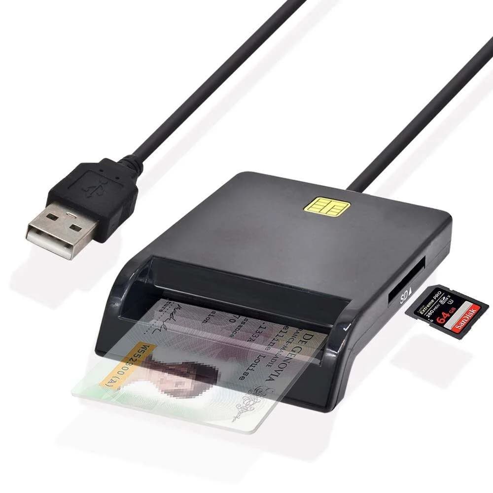 UTHAI X02 Lettore di schede SIM USB Smart Card IC/ID EMV SD TF MMC compatibile con Windows 7/8/10 Linux OS per banche e sicurezza